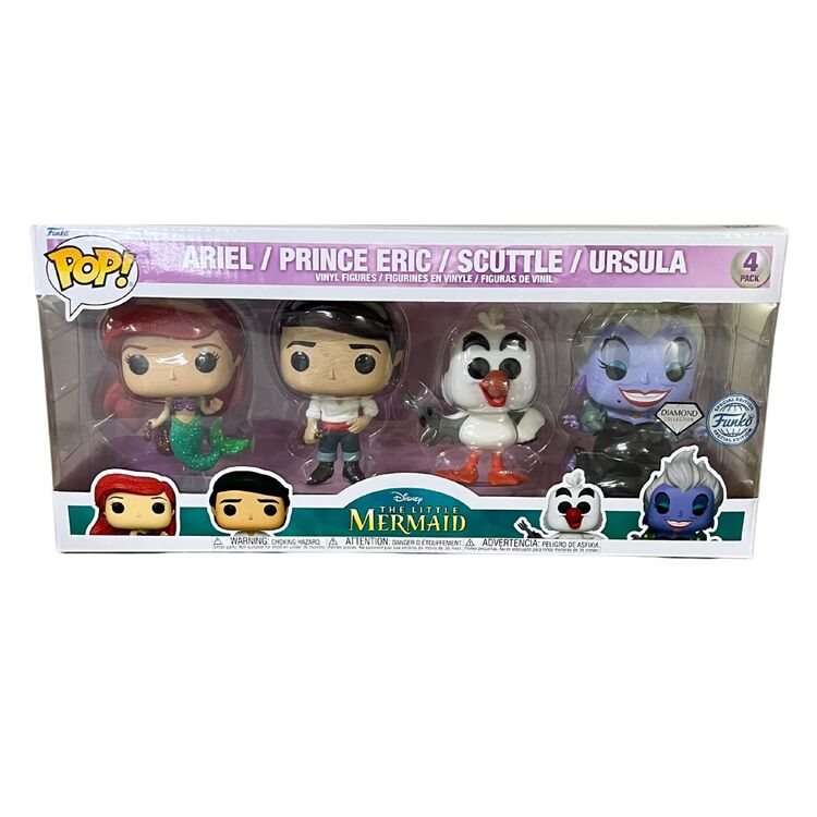 Product Funko Pop! ! 4-Pack Disney: The Little Mermaid - Ariel / Prince Eric /Scuttle / Ursula (Diamond Collection) (Special Edition) image