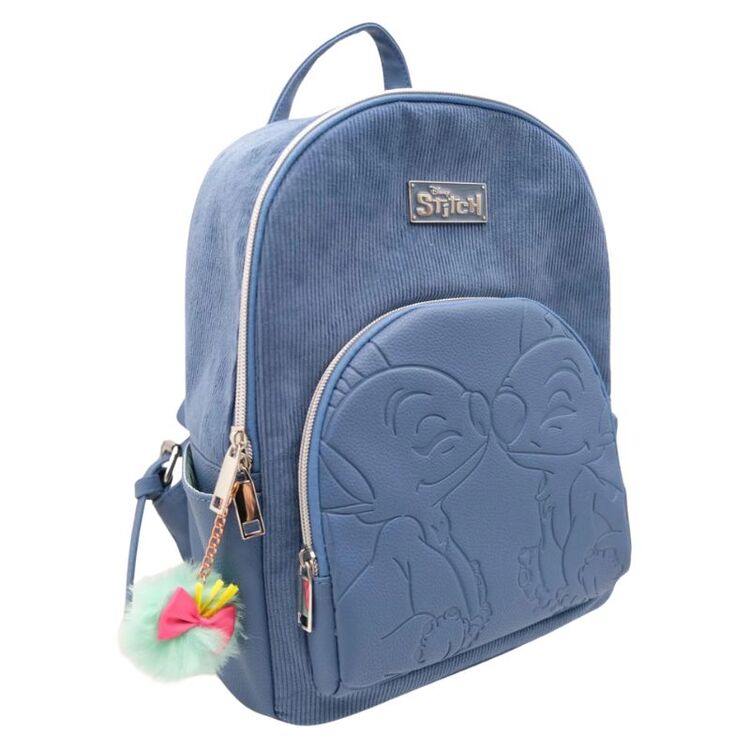Product Disney Stitch and Angel Corduroy Blue Backpack image