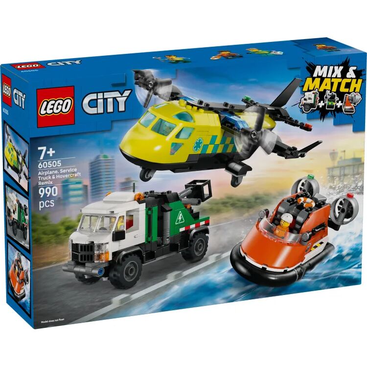 Product LEGO® City: Airplane, Service Truck & Hovercraft Remix (60505) image