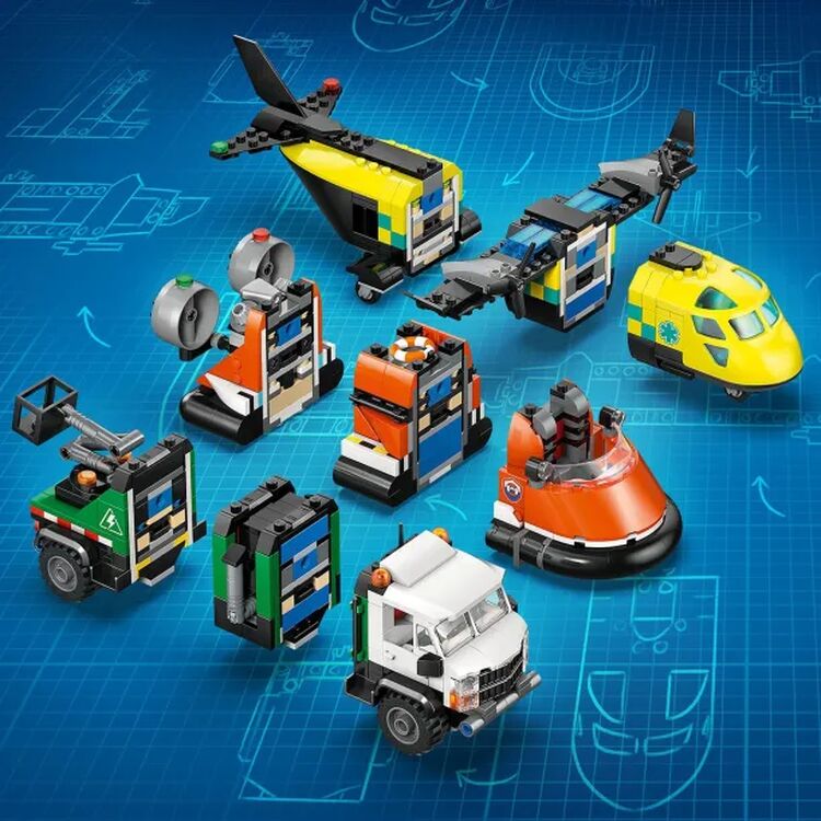 Product LEGO® City: Airplane, Service Truck & Hovercraft Remix (60505) image