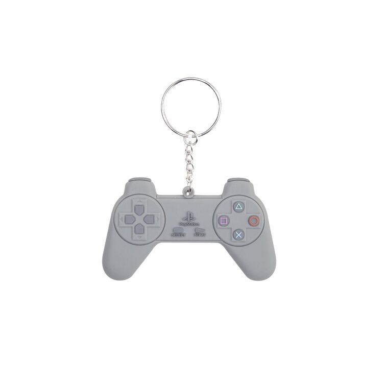Product Playstation Grey Controller Rubber Keychain image