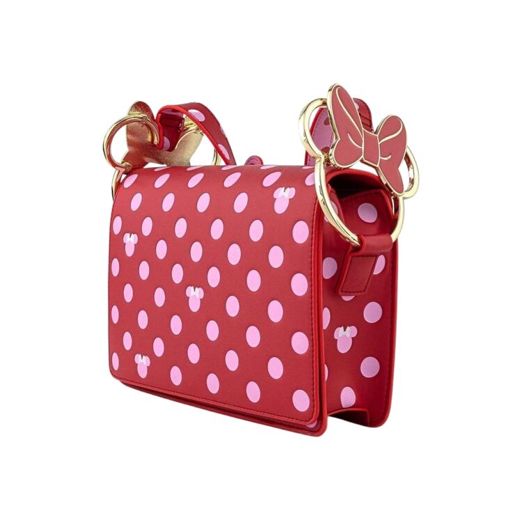 Product Loungefly Disney Minnie Pink Polka Dot Bow Crossbody Bag image