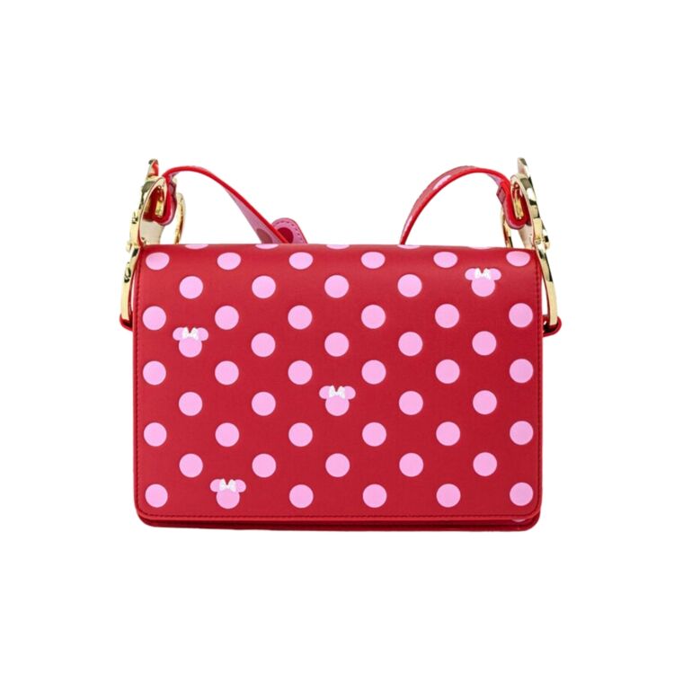 Product Loungefly Disney Minnie Pink Polka Dot Bow Crossbody Bag image