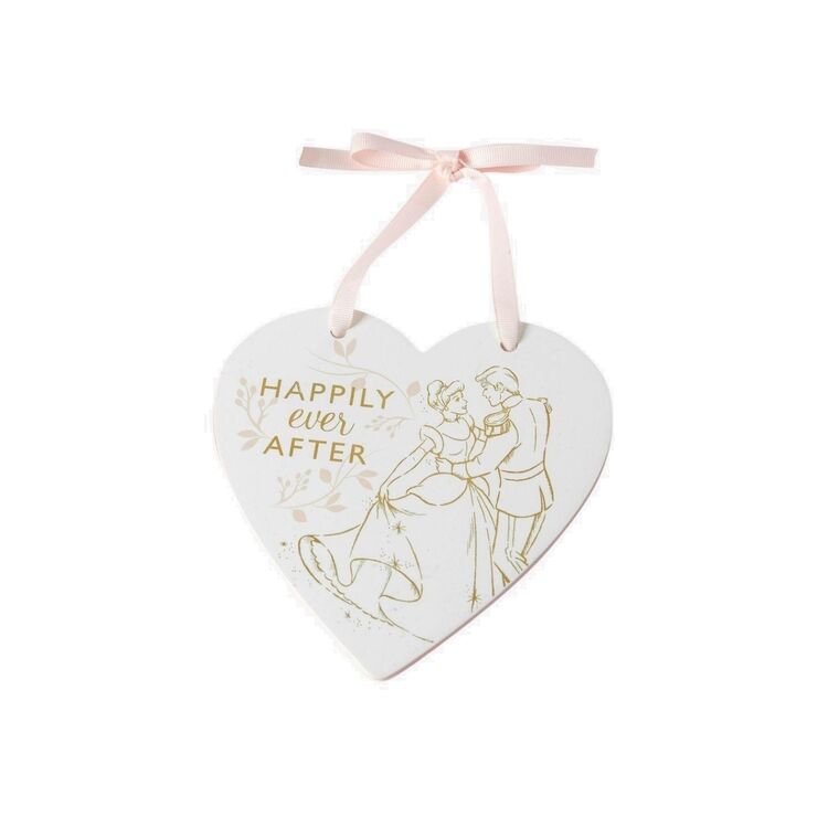 Product Disney Hanging Heart Plaque Cinderella & Prince Charming image