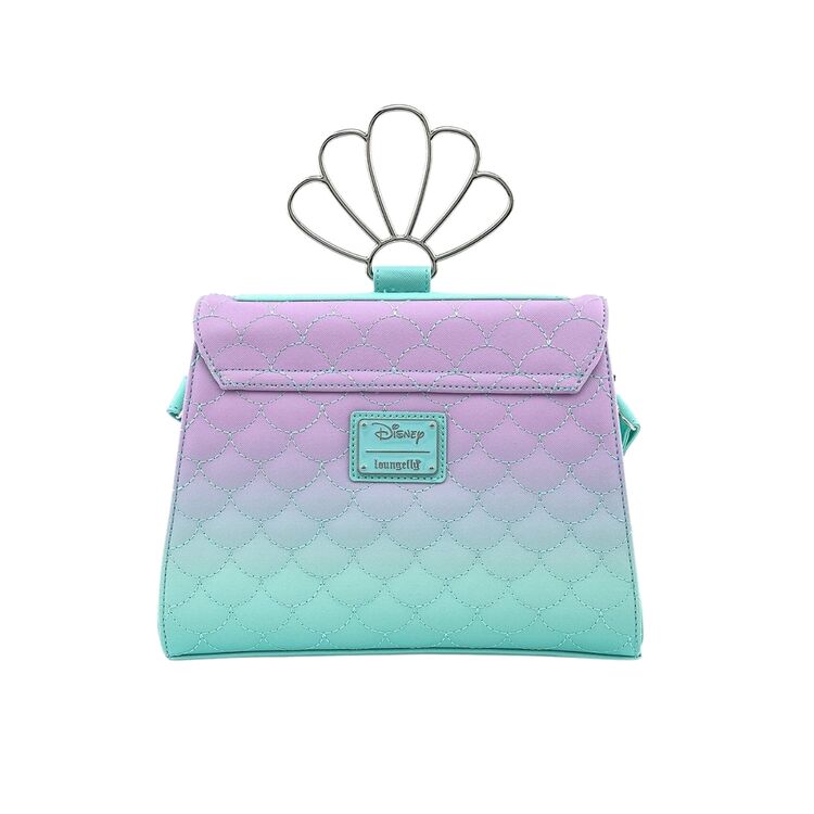 Product Loungefly Little Mermaid Ombre Scales Shell Handle Crossbody Bag image