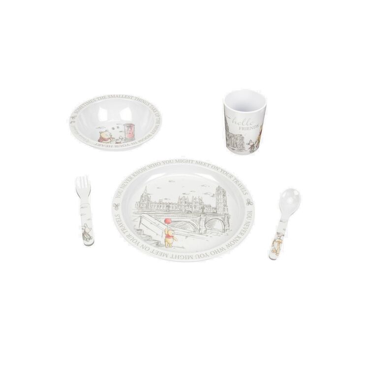 Product Disney Winnie The Pooh Christopher Robin 5 Piece Melamine Crockery Set Friends image