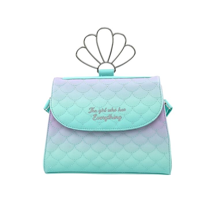 Product Loungefly Little Mermaid Ombre Scales Shell Handle Crossbody Bag image