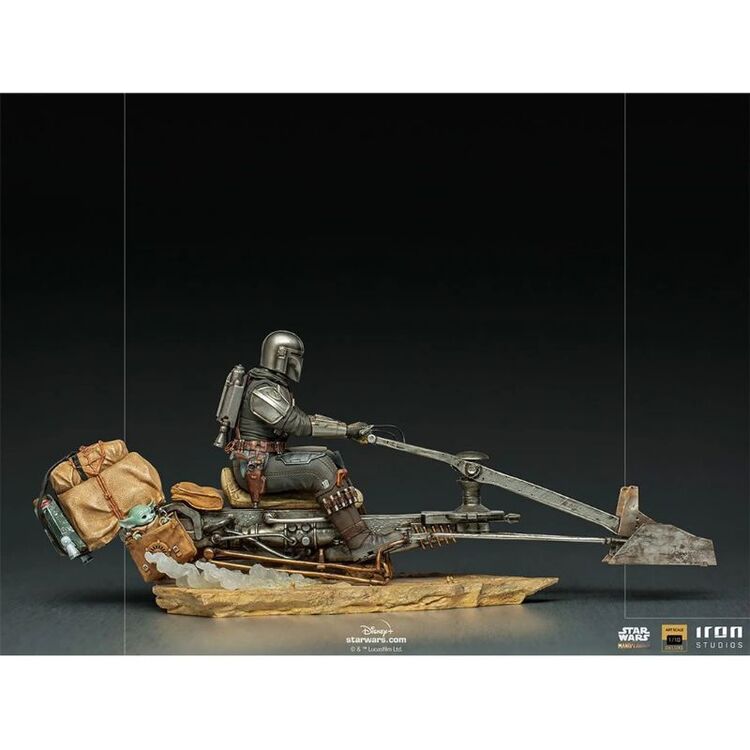 Product Iron Studios Deluxe: The Mandalorian - Mando on Speederbike Art Scale Statue (1/10) (LUCSWR48721-10) image