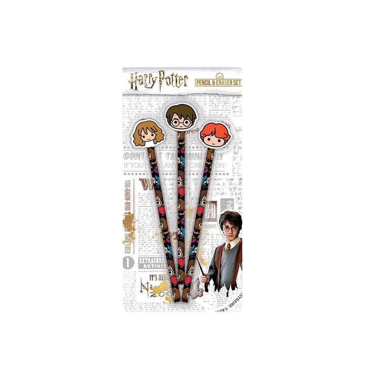 Product Harry Potter Kawaii 3 Pencil and Eraser Set image
