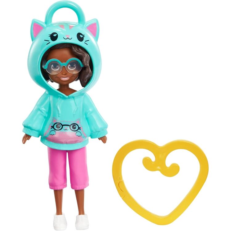 Product Mattel Polly Pocket: Hoodie Buddy - Cat Dark Skin Doll (HKV99) image