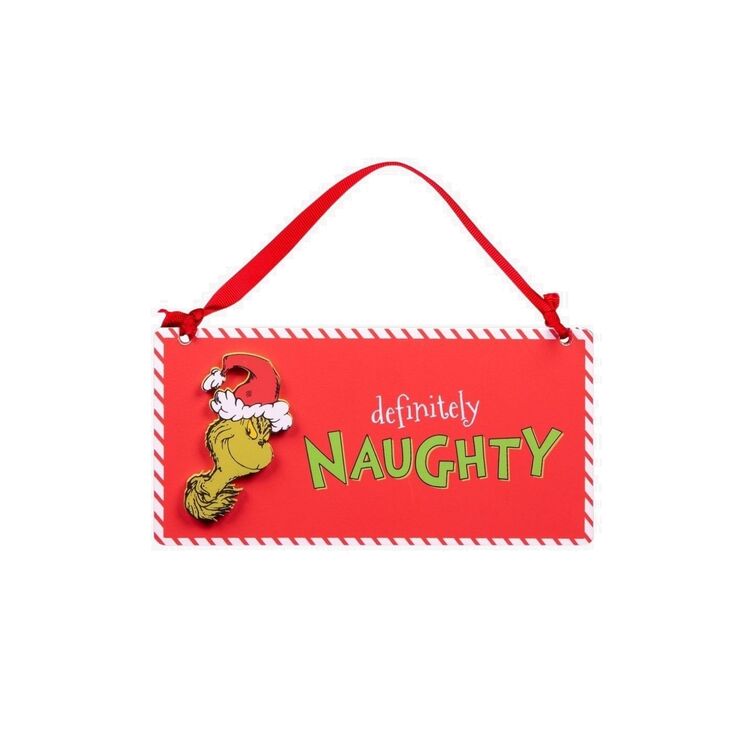 Product The Grinch Naughty & Good Double Sided Hanging Plaque image