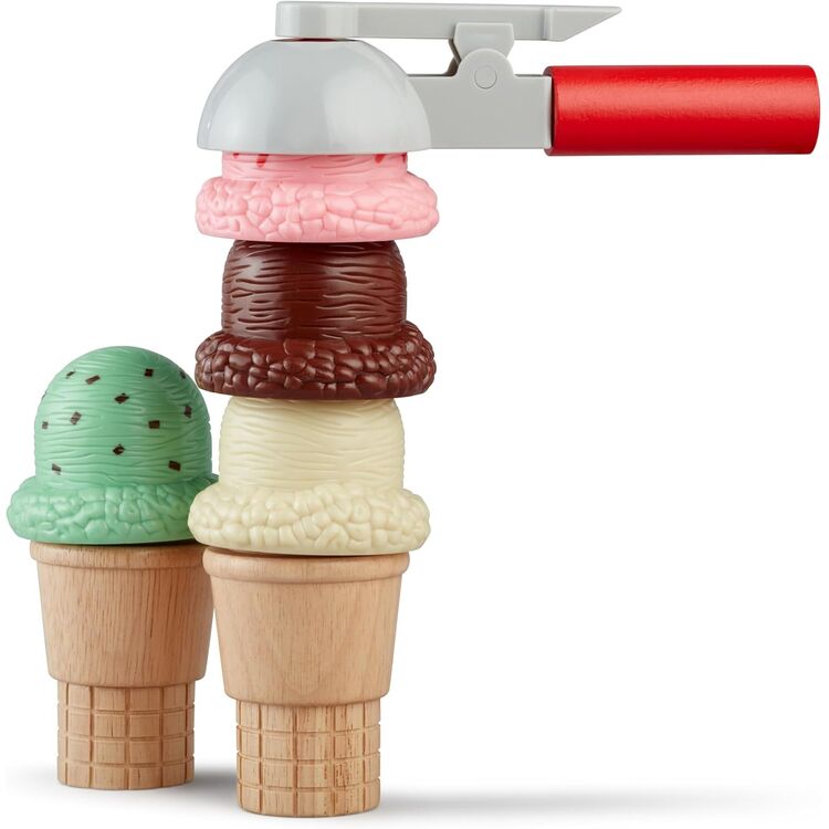 Product Melissa & Doug Pretend Play: Wood Scoop & Stack - Ice Cream Playset (6074871) image
