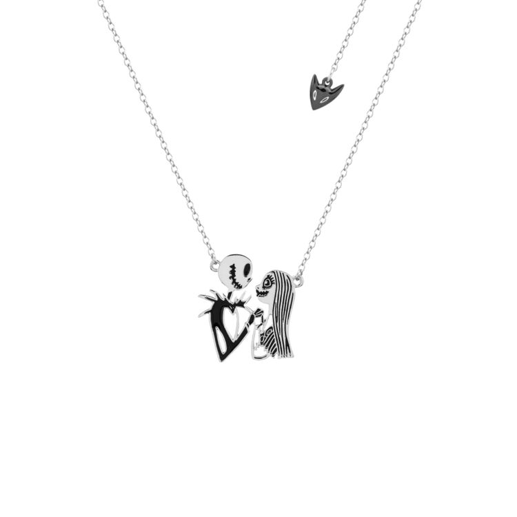 Product Disney Couture Nightmare Before Christmas Jack and Sally Love Story Necklace image