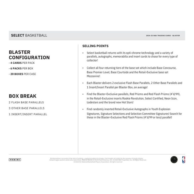 Product Panini Select Basketball 24/25 Blaster Box image