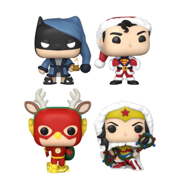Product Funko Pocket Pop! 4-Pack DC Super Heroes Happy Holidays Tree image