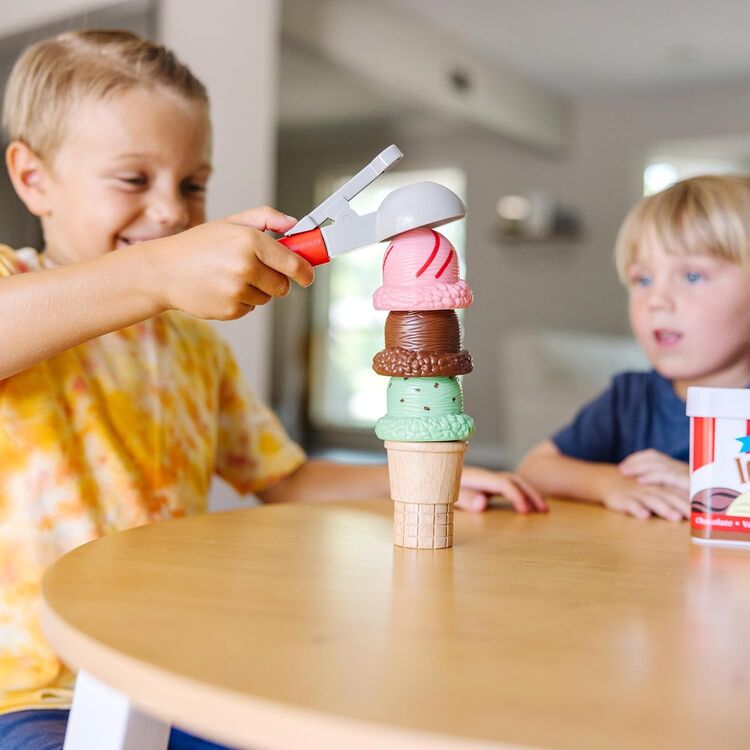Product Melissa & Doug Pretend Play: Wood Scoop & Stack - Ice Cream Playset (6074871) image
