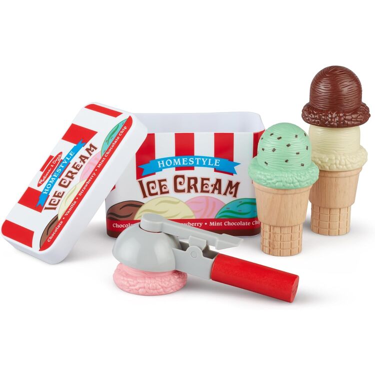 Product Melissa & Doug Pretend Play: Wood Scoop & Stack - Ice Cream Playset (6074871) image