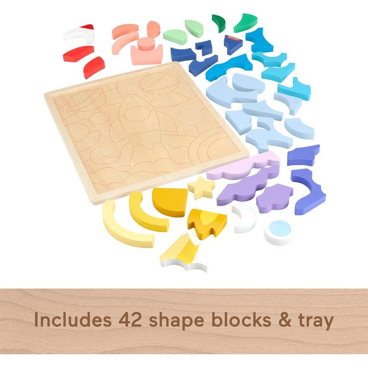 Product Παζλ Fisher-Price - Wooden Space Blocks Puzzle (HXY42) image