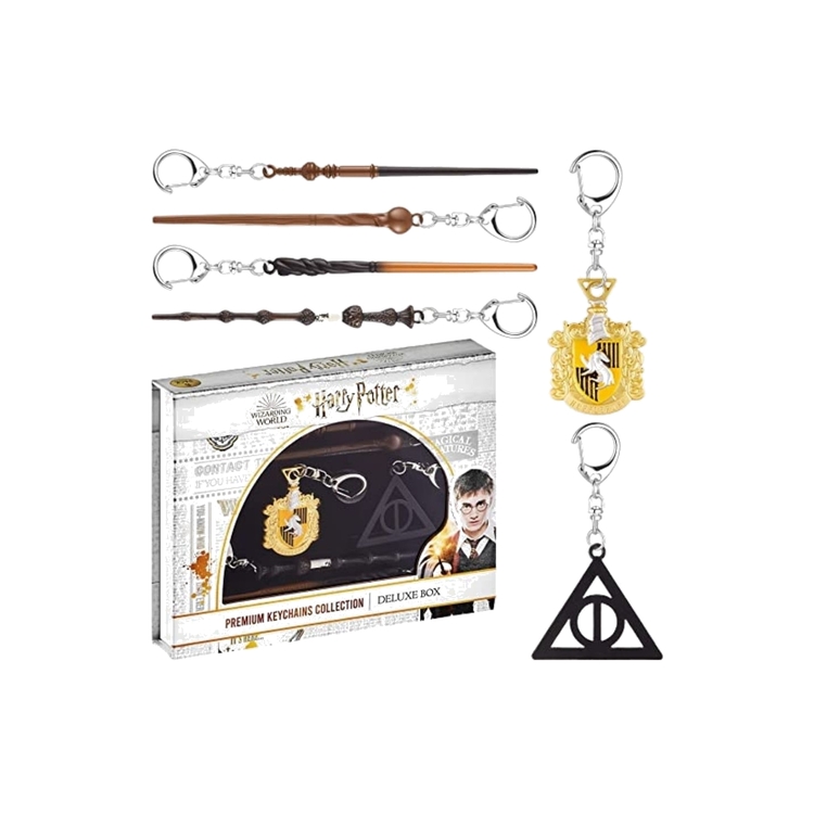 Product Harry Potter Premium Keychains 6pack Hufflepuff Emblem Deluxe Box image