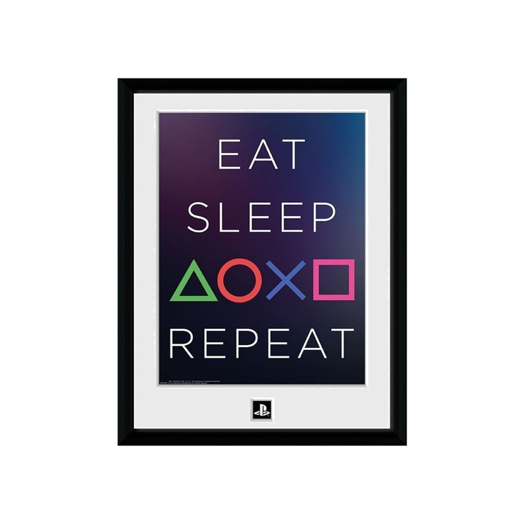 Product Playstation Framed Poster Eat Sleep Repeat image