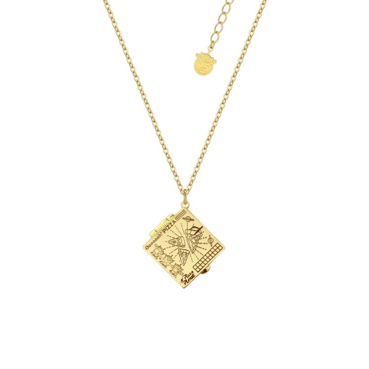 Product Disney Couture Pixar Toy Story Gold Plated Pizza Planet Box Necklace image