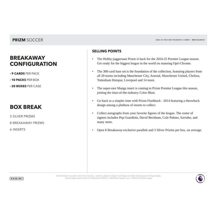 Product Panini 2024-2025 Prizm EPL Soccer Breakaway Box image