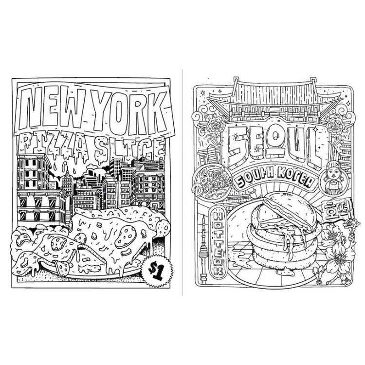 Product Street Food Coloring Book image