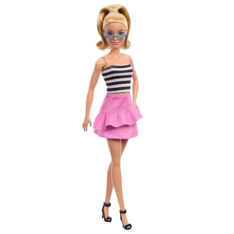 Product Mattel Barbie Doll - Fashionistas #213 Black And White Shirt and Pink Skirt Doll (HRH11) image