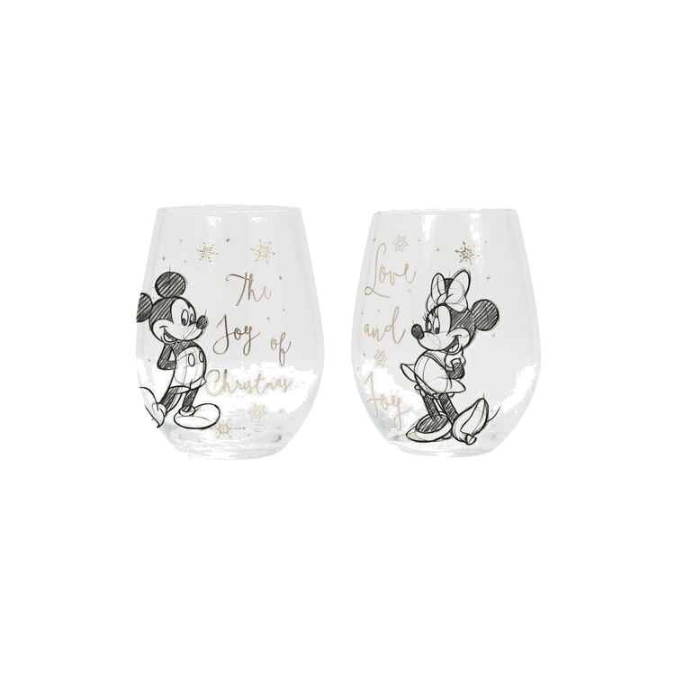 Product Disney Holiday Set of 2 Glasses Mickey & Minnie image