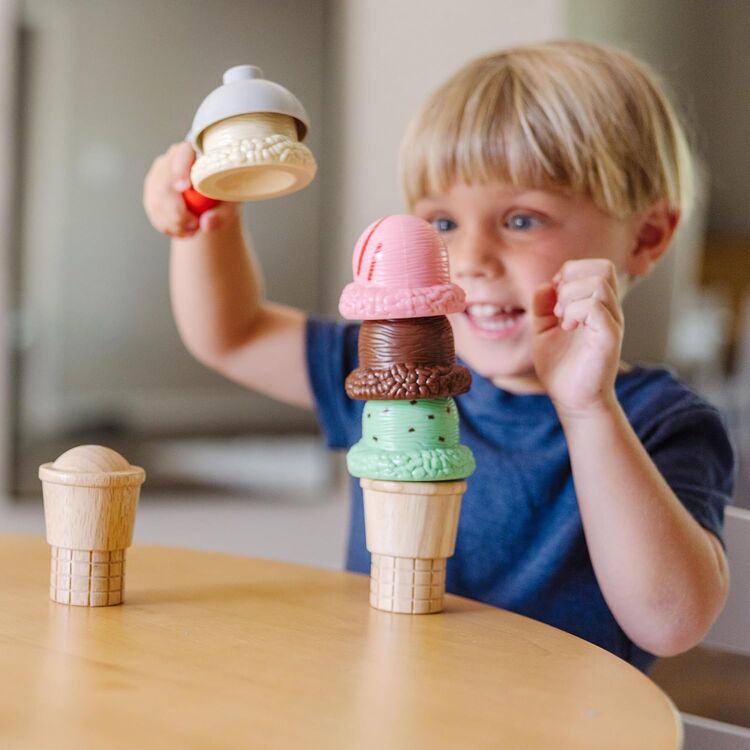 Product Melissa & Doug Pretend Play: Wood Scoop & Stack - Ice Cream Playset (6074871) image
