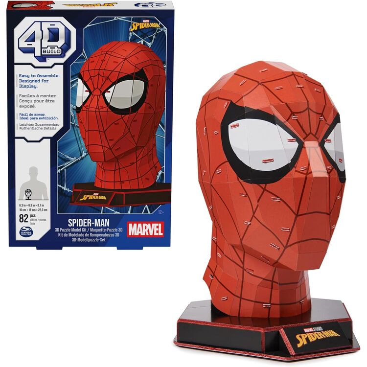 Product Παζλ Spin Master Marvel: 4D Build - Spider-Man 3D Cardstock Puzzle Model Kit (6069842) image