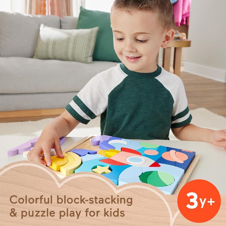 Product Παζλ Fisher-Price - Wooden Space Blocks Puzzle (HXY42) image