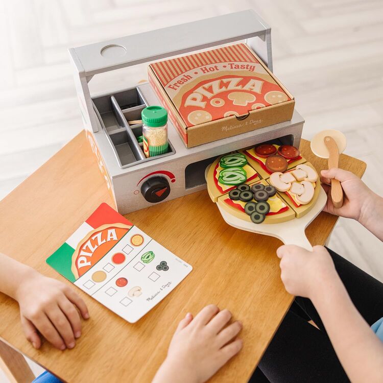 Product Melissa & Doug Pretend Play: Wood - Top Bake Pizza Counter Playset (6074890) image