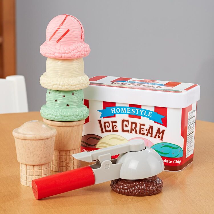 Product Melissa & Doug Pretend Play: Wood Scoop & Stack - Ice Cream Playset (6074871) image