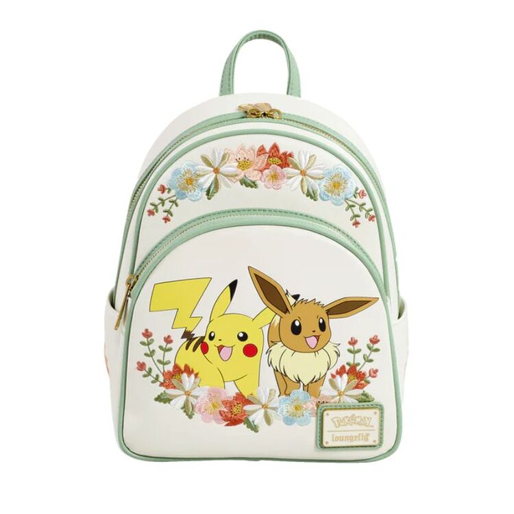 Product Loungefly Pokemon: Pikachu & Eevee Floral Mini Backpack image
