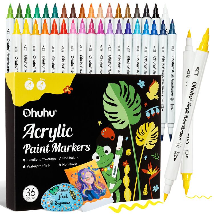 Product Ohuhu Markers Brush & Fine Acrylic Markers Set 36 image