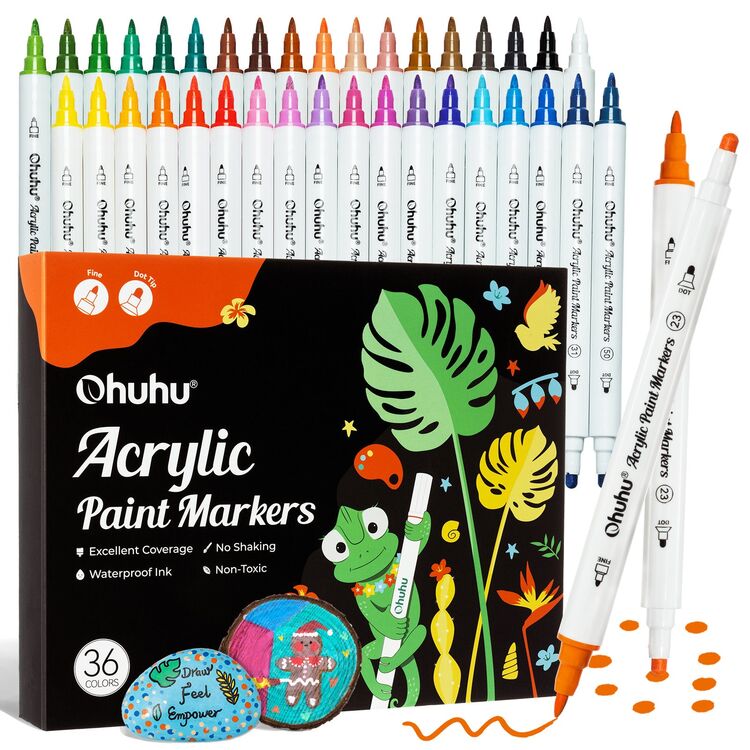 Product Ohuhu Markers Fine & Dot Acrylic Markers Set 36 image
