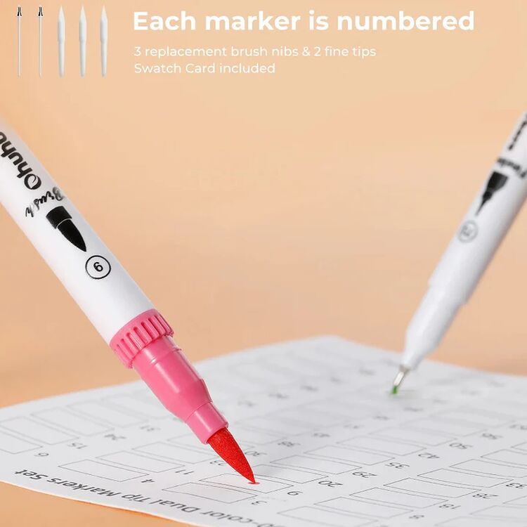 Product Ohuhu Oahu Waterbased Markers Set of 60 Dual Tip Markers image