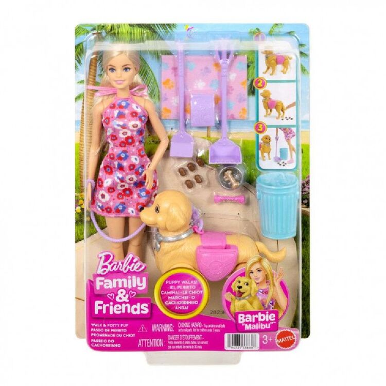 Product Κούκλα Mattel Barbie: Barbie and Her Pets - Barbie Puppy Walk (JJB46) image
