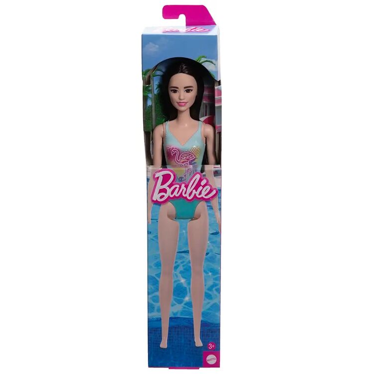 Product Κούκλα Mattel Barbie: Beach - Black Hair Doll Wearing Tropical Blue Swimsuit (HXX51) image