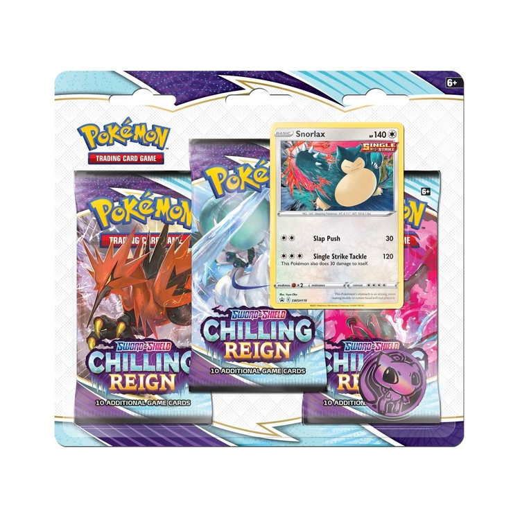 Product Pokemon TCG  Sword & Shield 6 Chilling Reign 3-pack Blister Snorlax image