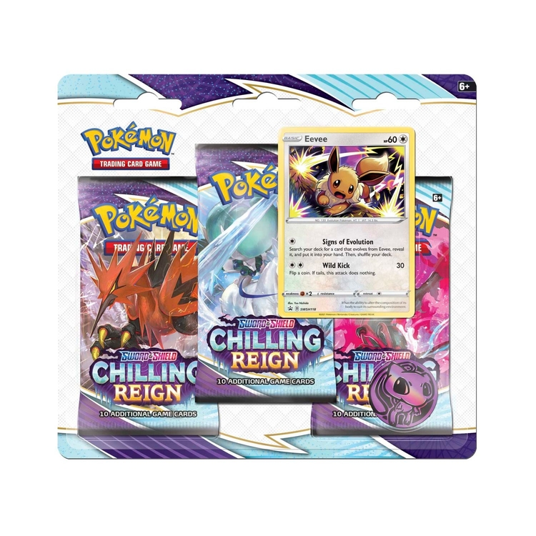 Product Pokemon TCG  Sword & Shield 6 Chilling Reign 3-pack Blister Eevee image