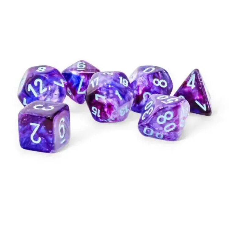 Product Festive Mega-Hedral Nocturnal/Turquoise Luminary Polyhedral 7 Dice Set image