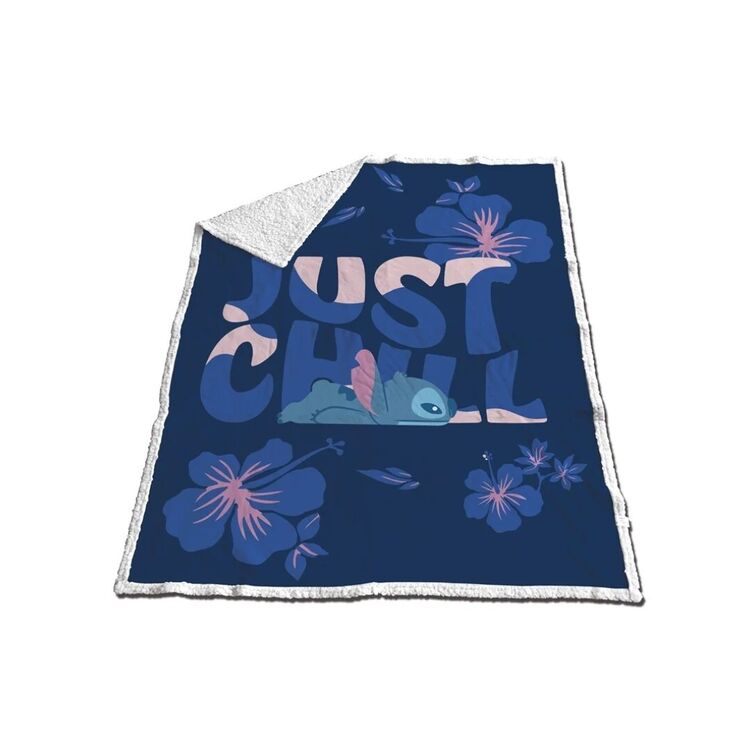 Product Disney Lilo and Stitch Just Chill Blue Blanket image