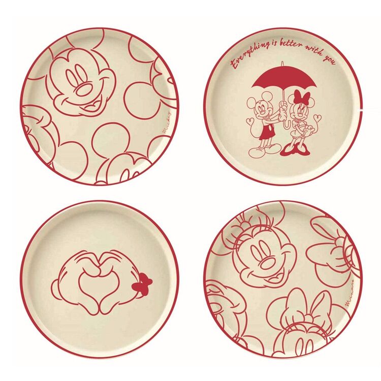 Product Disney Small plates set of 4 love Mickey & Minnie image