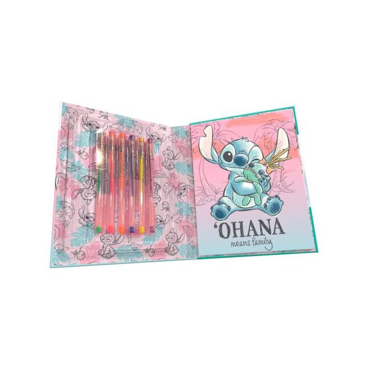 Product Disney Stitch Notebook and 6 Gel Pens set image