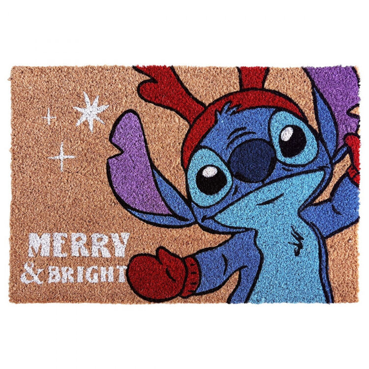Product Disney Doormat Stitch Merry & Bright Christmas image