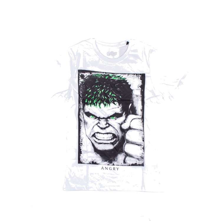 Product Marvel Hulk Angry White T-Shirt image