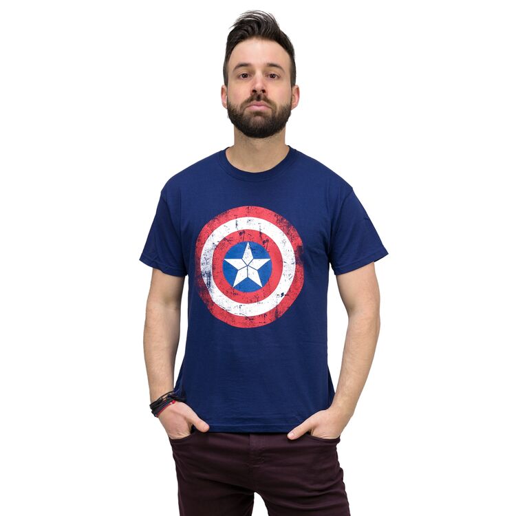 Product Captain America Shield Distressed T-Shirt image