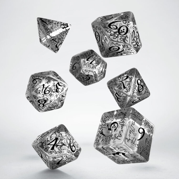 Product Elvish Dice Set: Translucent & Black image